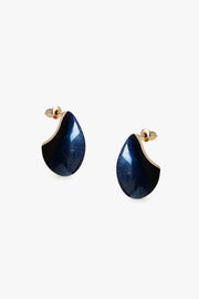 Hush Earrings Navy Shimmer Enamel