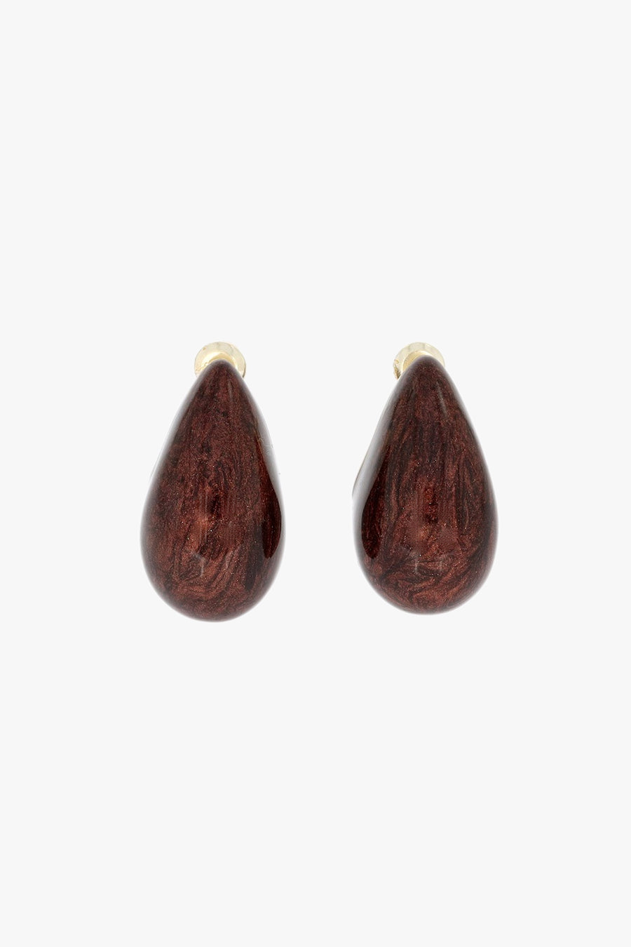 HUSH EARRINGS BROWN SHIMMER ENAMEL