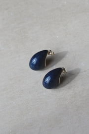 Hush Earrings Navy Shimmer Enamel