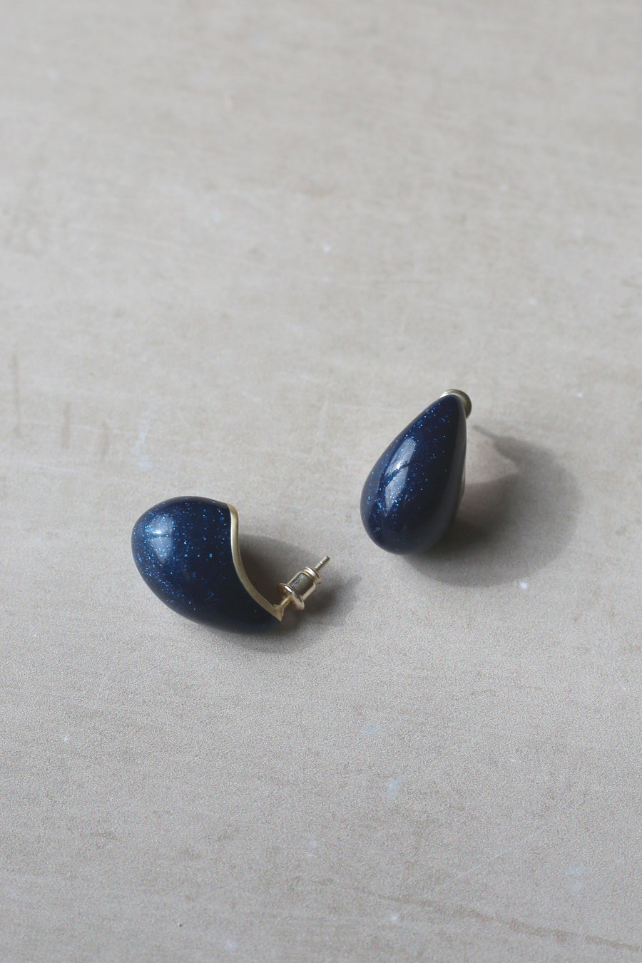 Hush Earrings Navy Shimmer Enamel