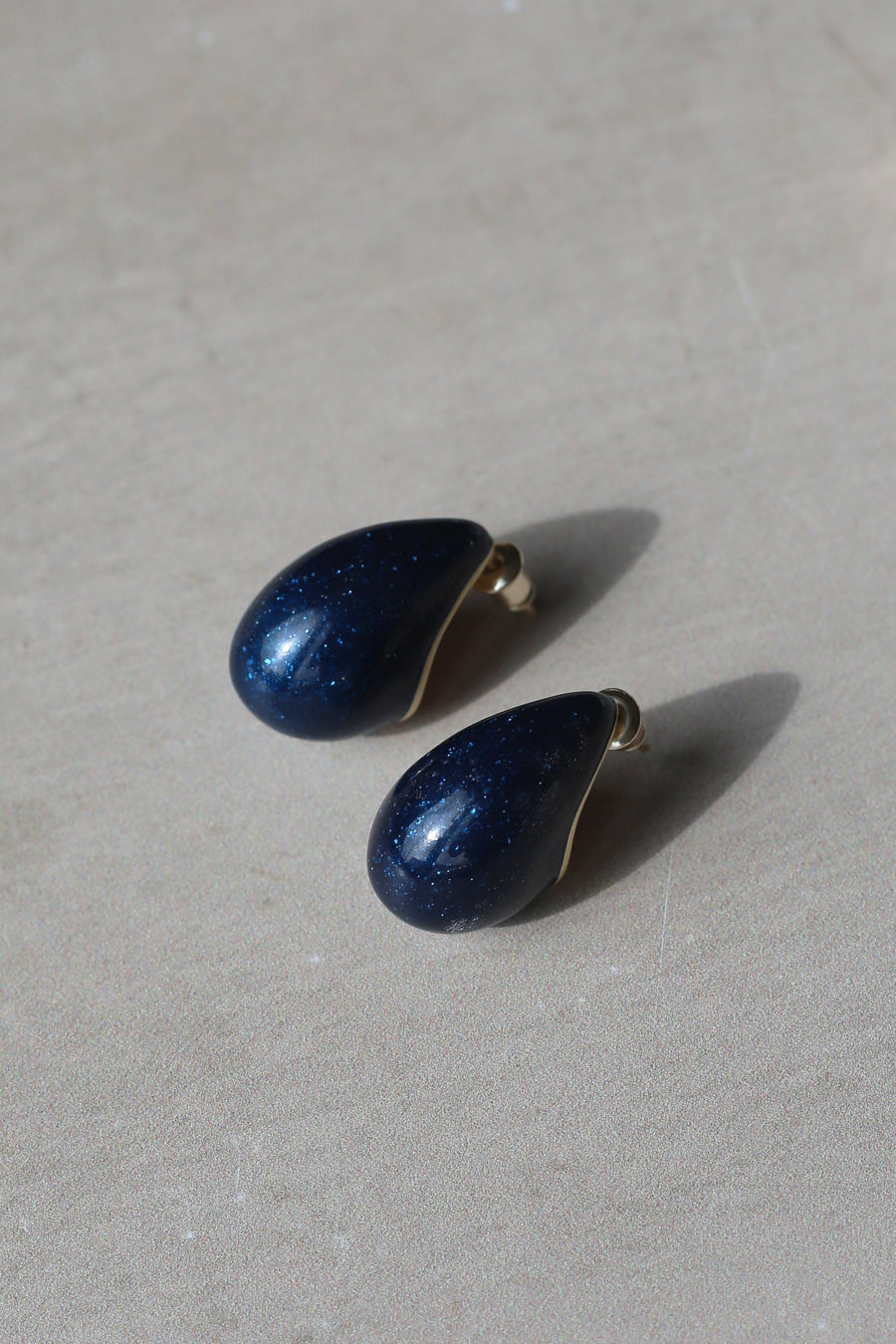 Hush Earrings Navy Shimmer Enamel