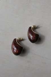 HUSH EARRINGS BROWN SHIMMER ENAMEL