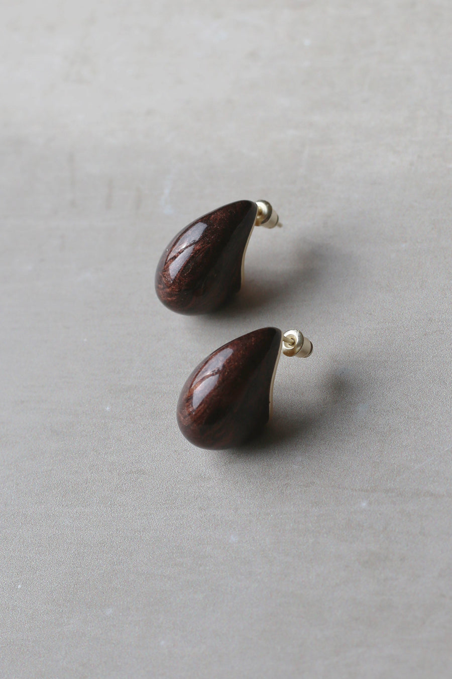 Hush Earrings Brown Shimmer Enamel