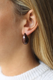 Hush Earrings Brown Shimmer Enamel