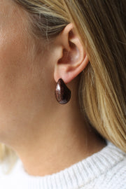 Hush Earrings Brown Shimmer Enamel